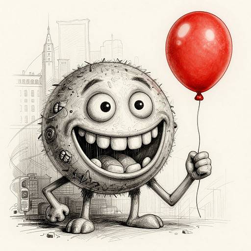 Surreal Grunge Cartoon Monster Portrait