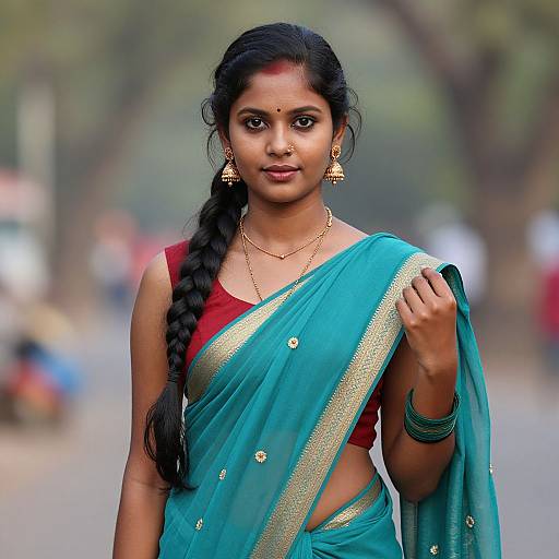 Elegant Indian Saree Portrait