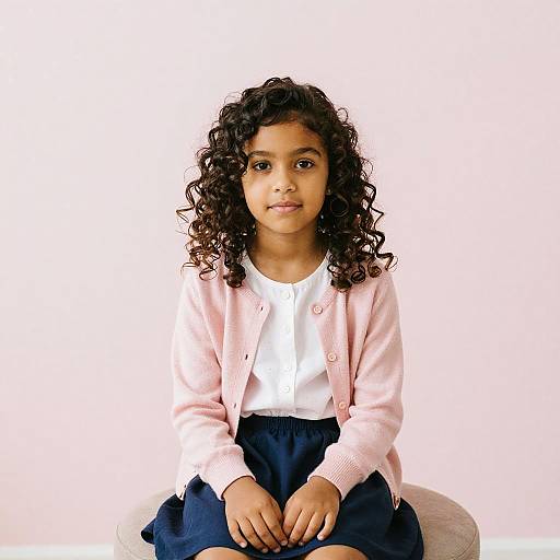 Portrait of Young Girl in Pastel Studio