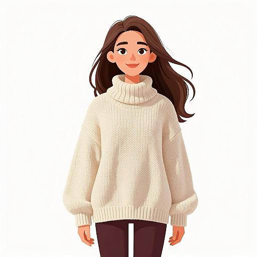 Smiling Woman in Cozy Knitwear
