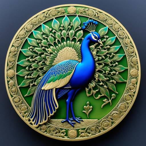 Intricate Peacock Sculpture Coin