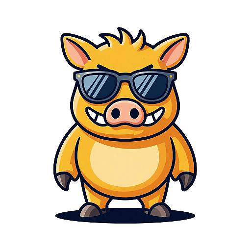 Retro Aggressive Warthog T-Shirt Design