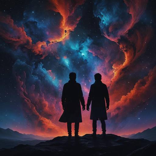 Ethereal Cosmic Silhouettes in Nebula