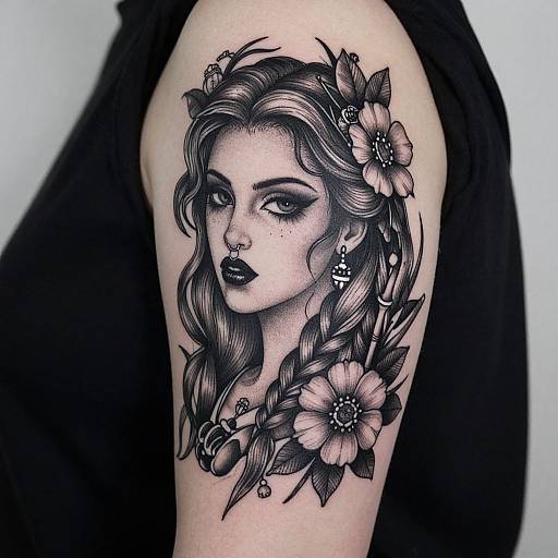 Gothic Woman Tattoo Design