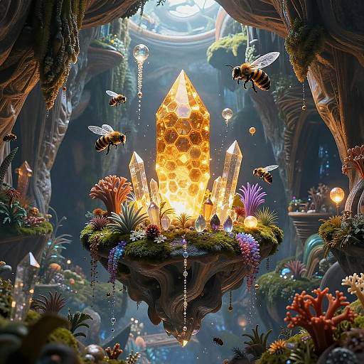 Shamanic Geode Cathedral Micro-Island Sanctuary