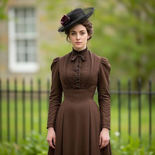 Victorian Woman in Brown Dress