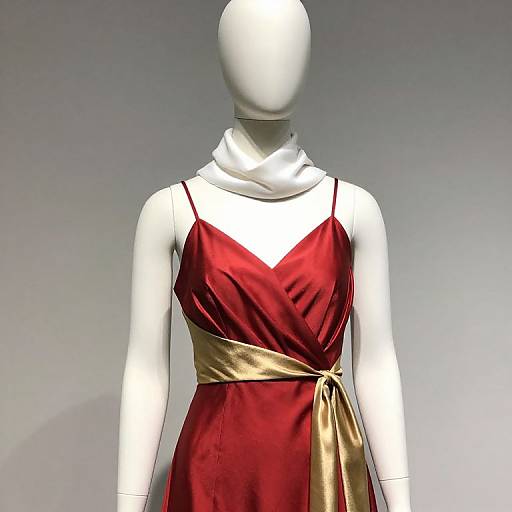 Mannequin in Red and Gold Dress