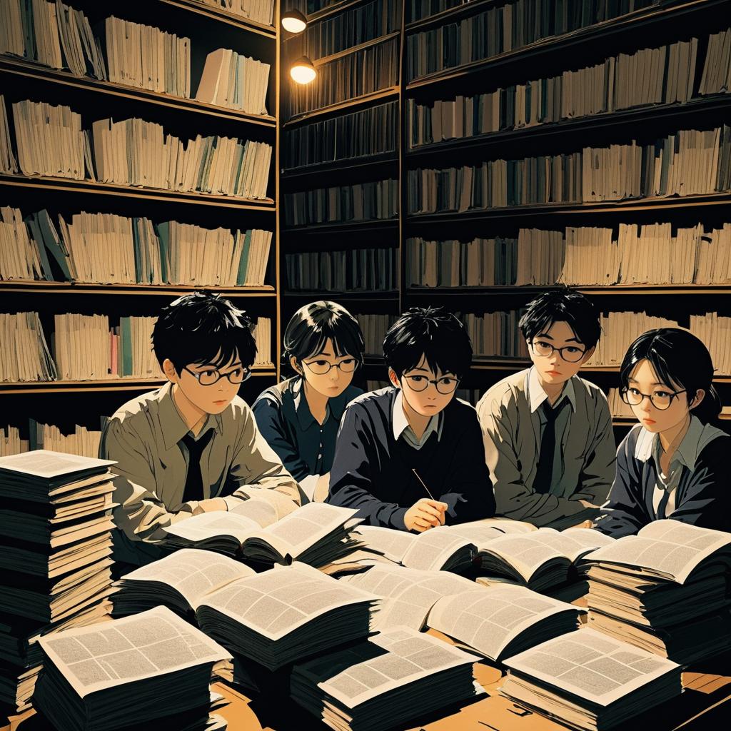 Anxious Students in a Dim Library