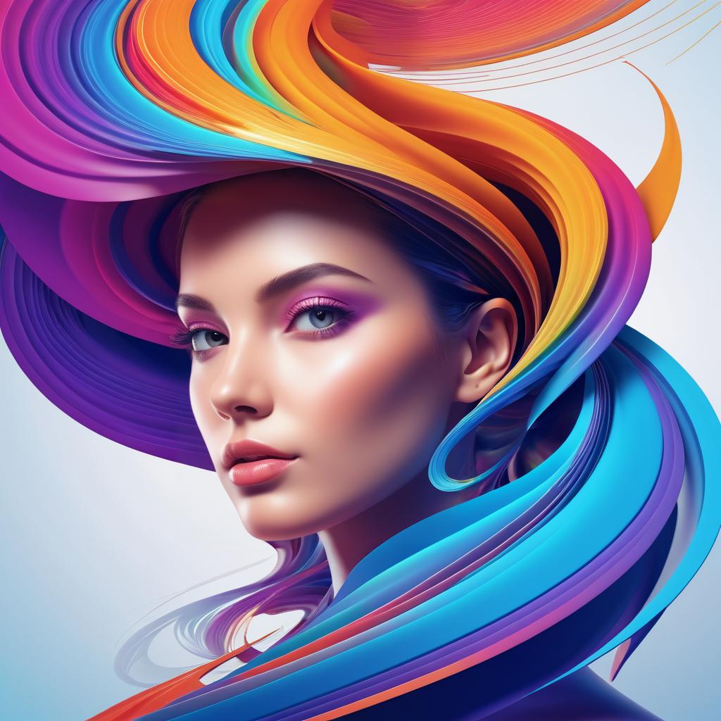 Vibrant 3D Digital Portrait Design