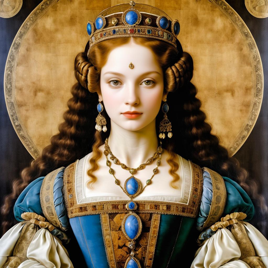 Regal Queen Portrait in Da Vinci Style