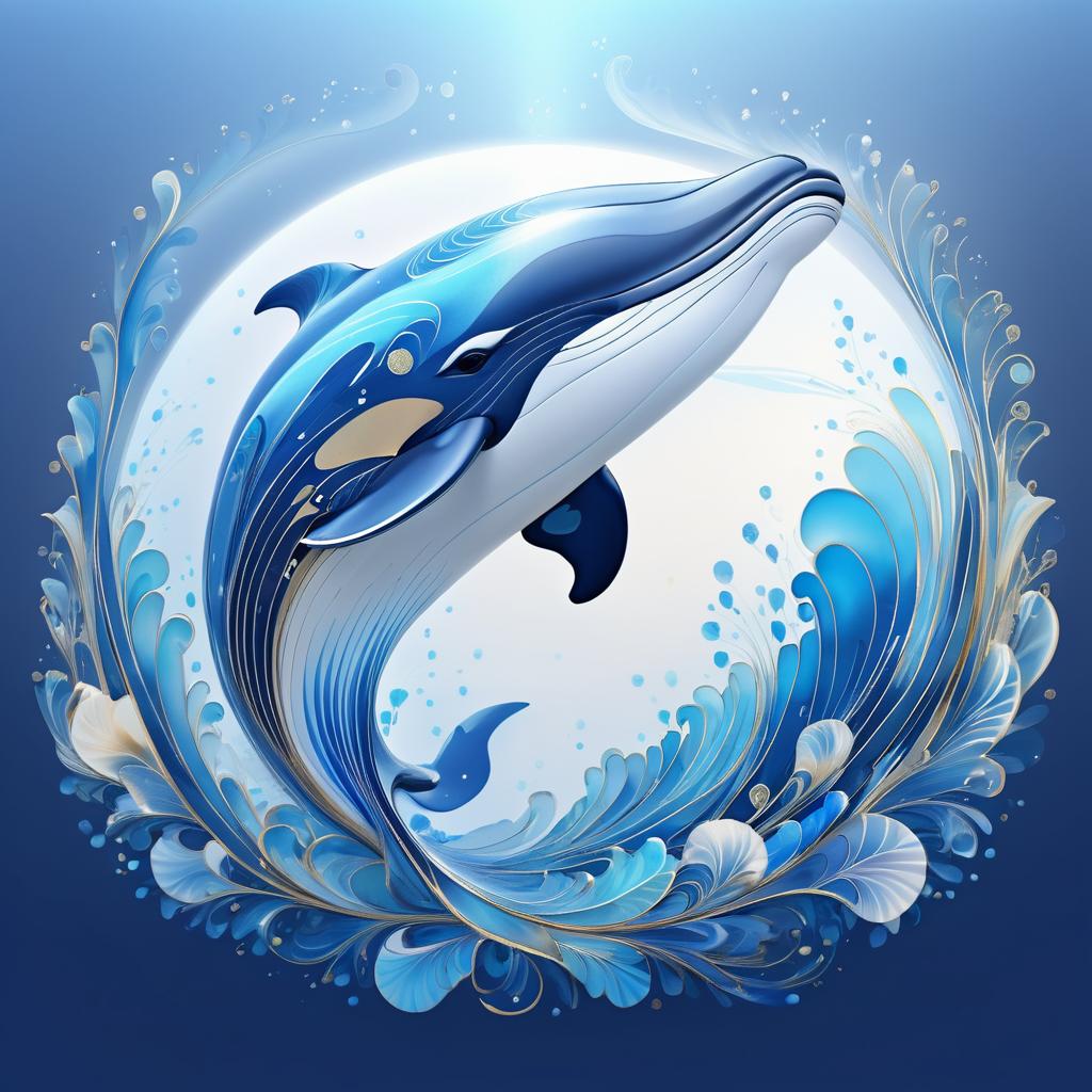 Majestic Whale Art in Magewave Style