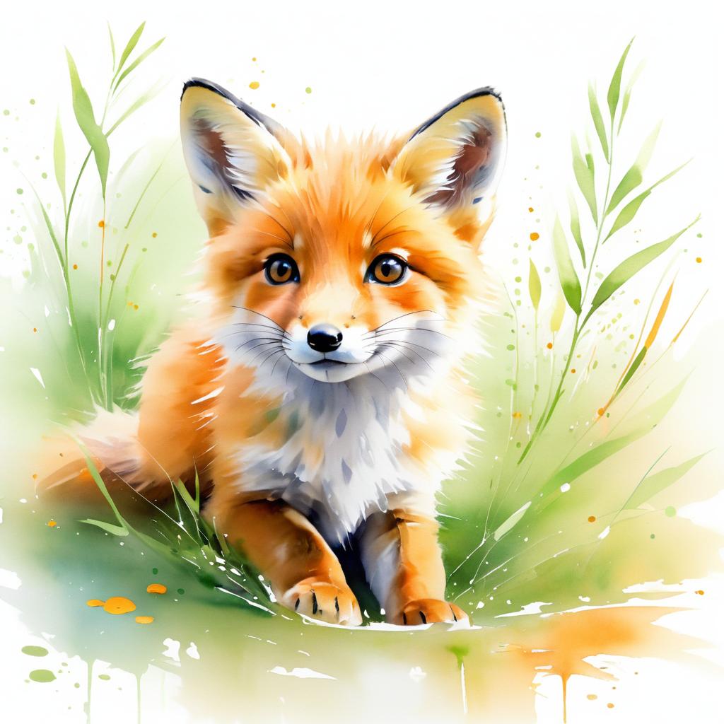 Playful Fox Painting of Discovery