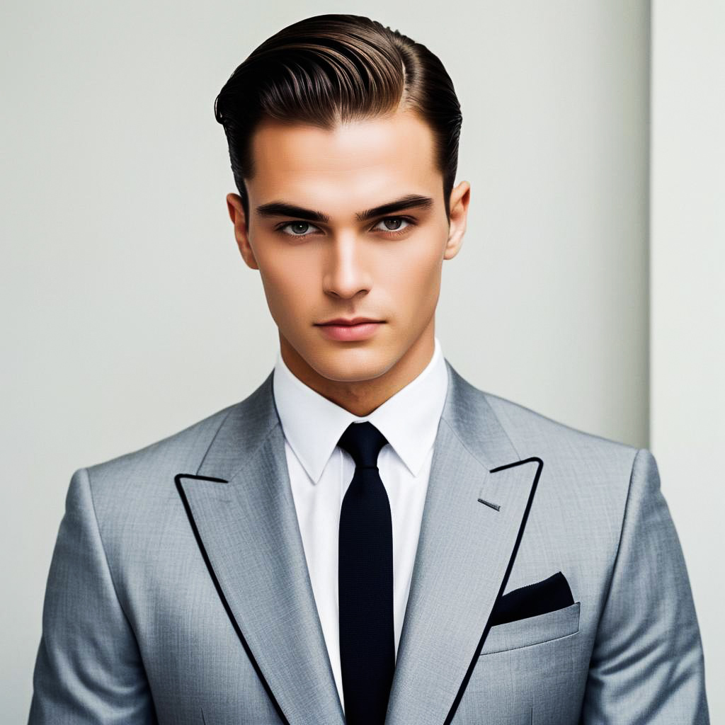 Stylish Man in Tailored Grey Suit