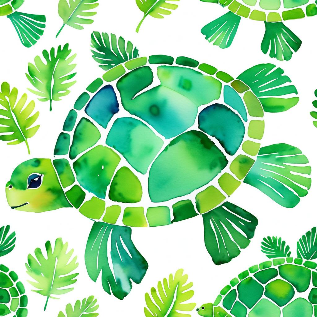 Joyful Watercolor Turtle Illustration