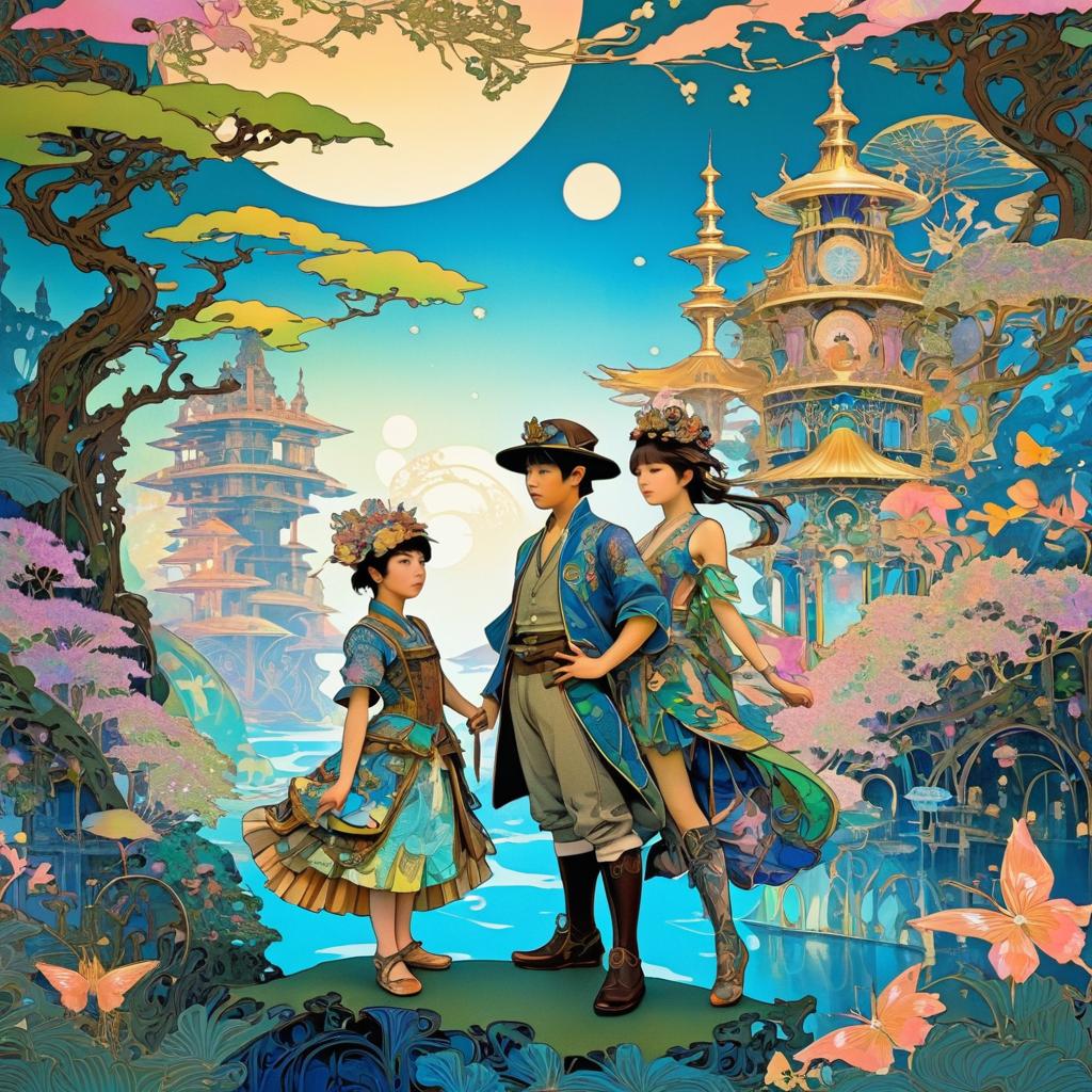 Steampunk Fairyland with Japanese Characters