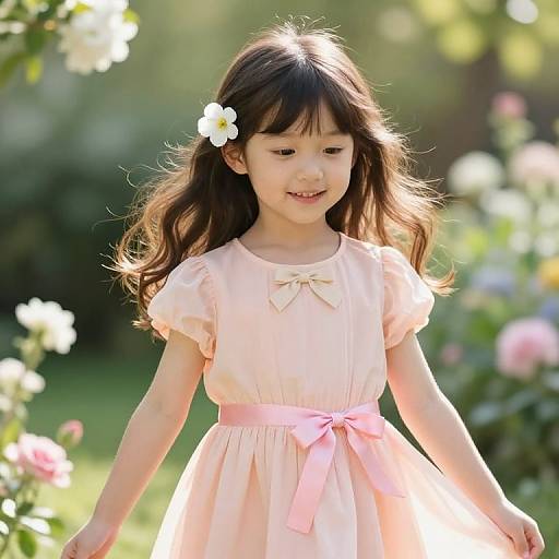 Whimsical Young Girl in Sunlit Garden
