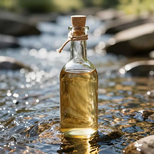 Sunlit Stream with Bottled Serenity