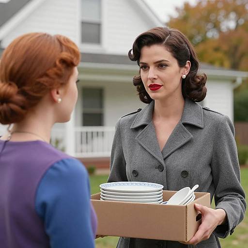 Vintage Women Outdoors with Autumn Vibes