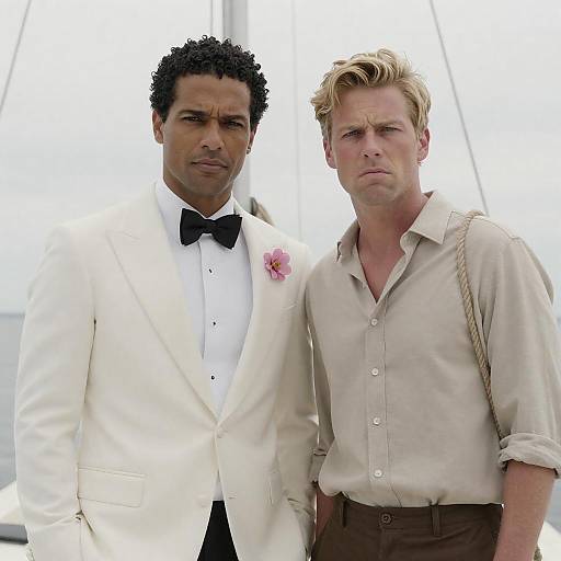 Outdoor Photograph of Two Men in Attire