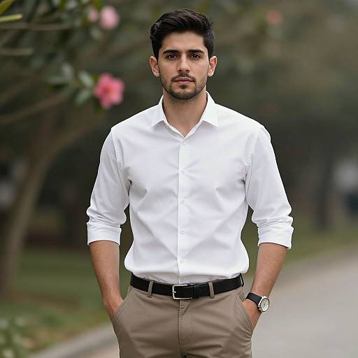 Realistic Casual Male Portrait Outdoors