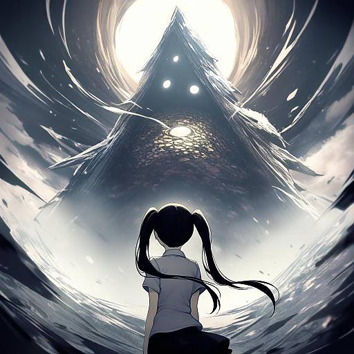 Illustration of Monoko, yume nikki in the style of Hanpenmaru