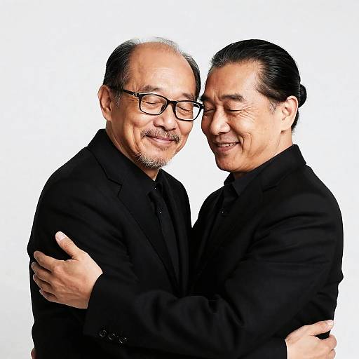 Warm Embrace of Two Friends