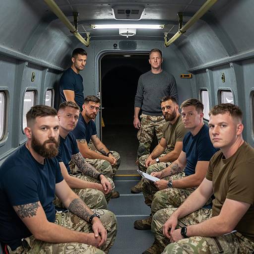 Inside a Military Transport Vehicle Scene