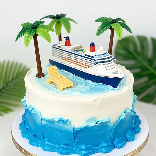 Travel Themed Cruise Ship Cake