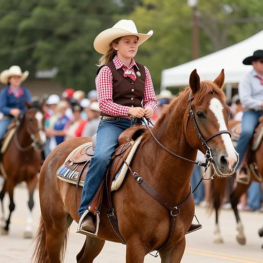 Girl Riding Horse in Pioneer Parade
