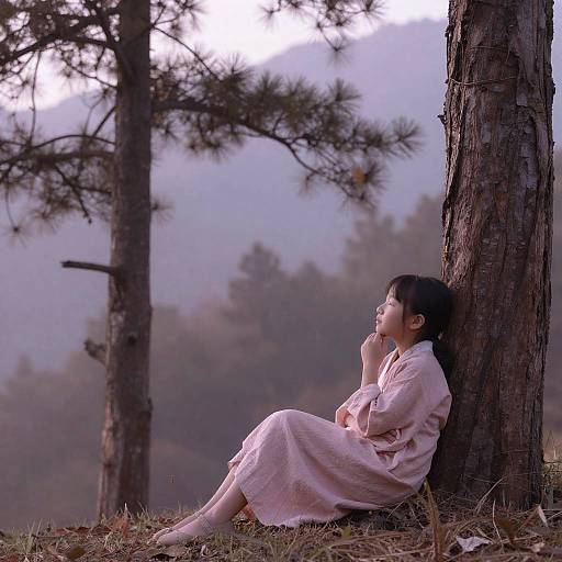 Dreamlike Child in Serene Mountains