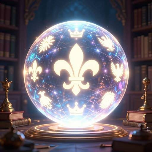Mystical Crest Orb in Fantasy Library