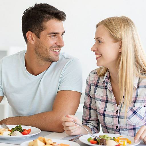 Happy Couple Dining Together