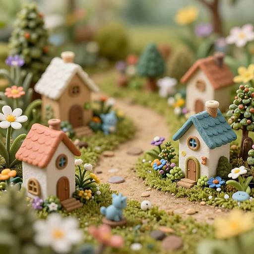Whimsical Fairy Garden in Tilt-Shift