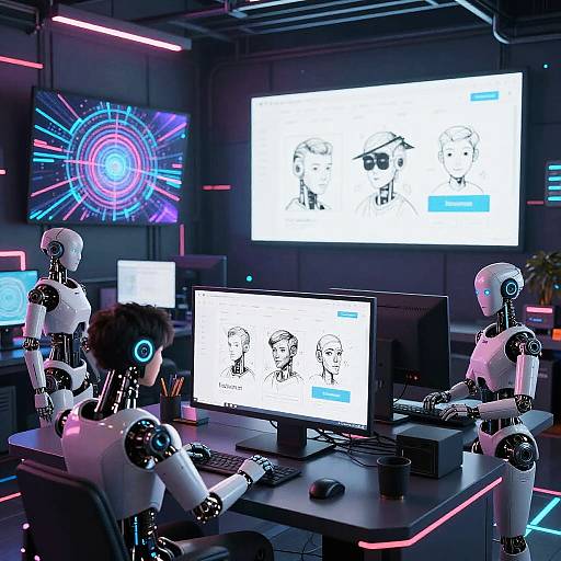 Cyberpunk AI Art Studio Visualization