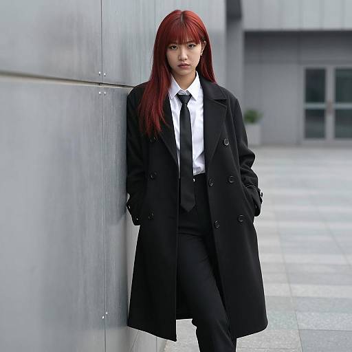 Urban Portrait of Asian Woman in Black