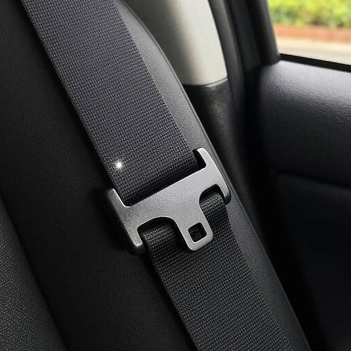 Close-Up Shiny Car Seatbelt
