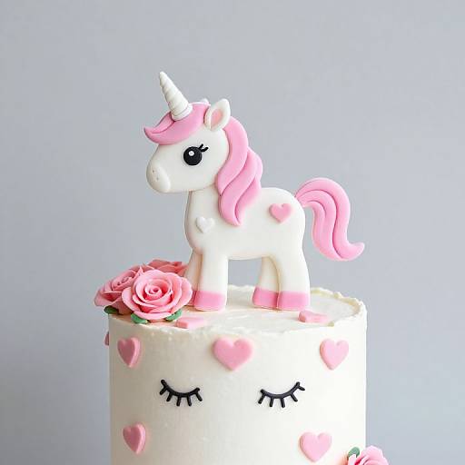 Pink and White Unicorn Cake Topper