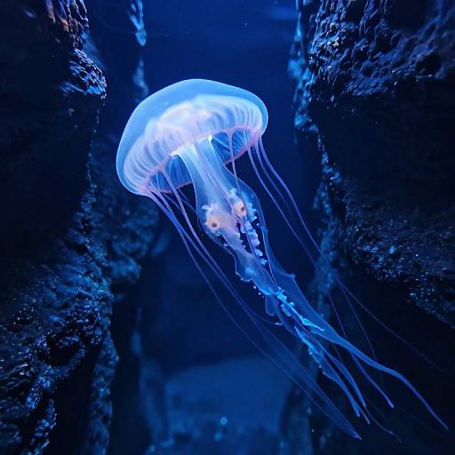 Ethereal Bioluminescent Jellyfish Cavern