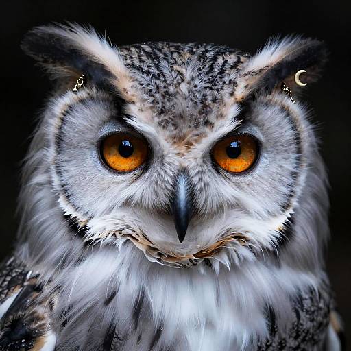 Nocturnal Owl Witch Close-Up Portrait