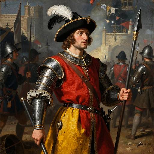 Vibrant Renaissance Landsknecht Soldier