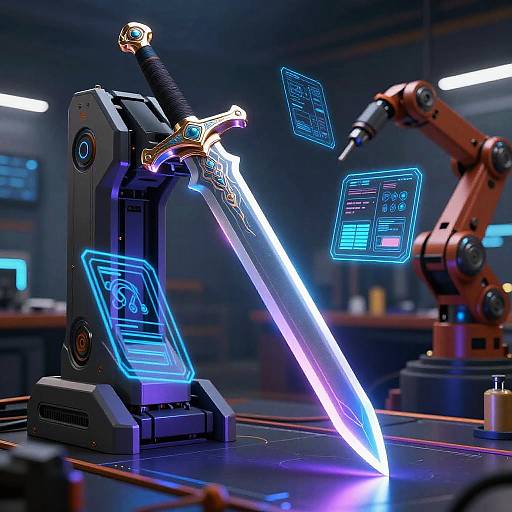 Futuristic AI Sword Generator Concept