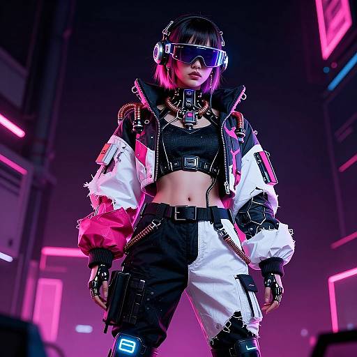 Cyberpunk Girl with Futuristic Gear
