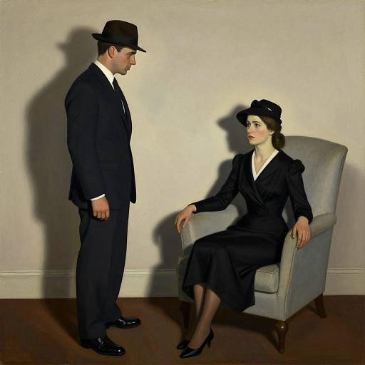 Edward Hopper Style Tense Encounter