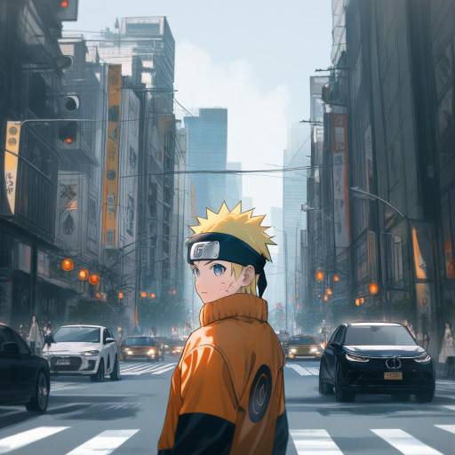 Girls Crossing the Street with Naruto