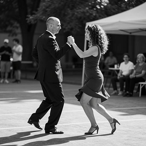 Elegant Dance in Black and White