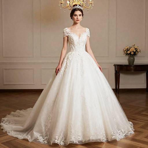 Elegant Woman in Wedding Gown