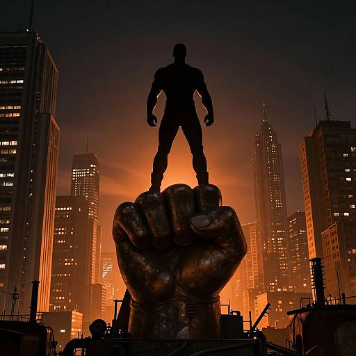 Dystopian Silhouette of Muscle and Power