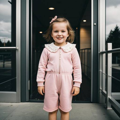 Smiling Toddler Girl in Pink Romper