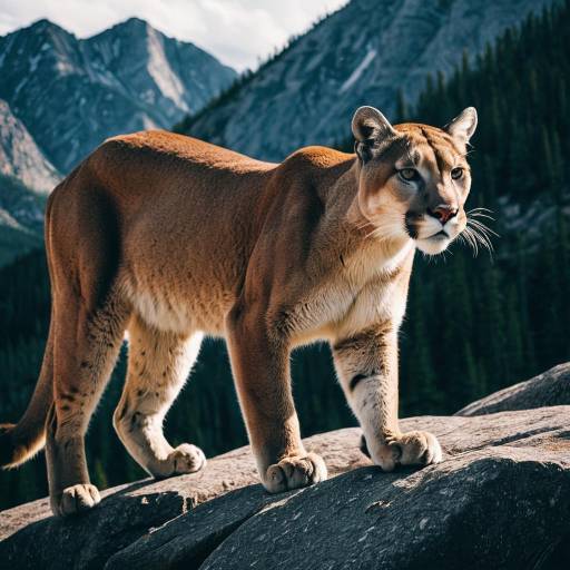 Majestic Cougar in Rocky Mountains