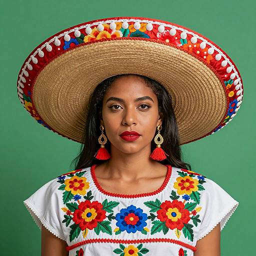 Vibrant Portrait of a Dark-Skinned Woman